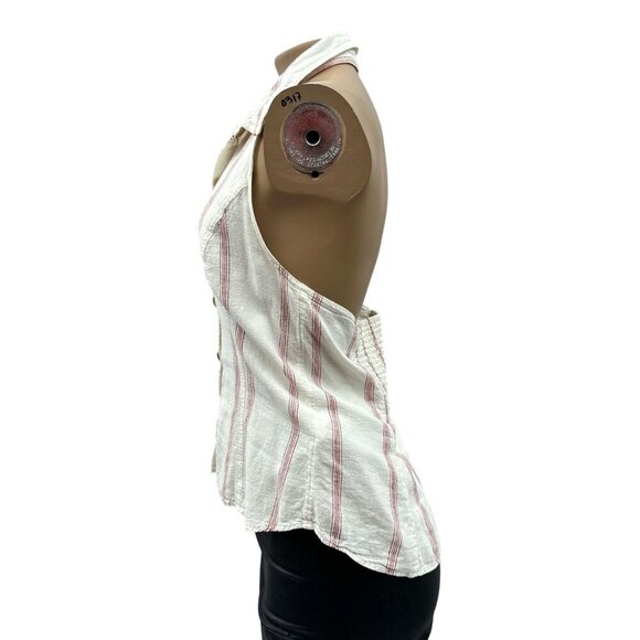 Anthropologie From the Heart of Building 18 Walsh Collared Buttondown Smocked 8 - Picture 5 of 15